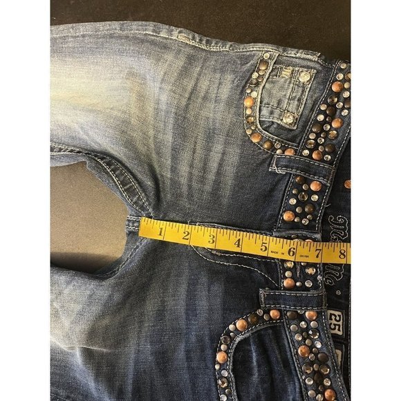 Blue Denim MISS ME JW4288B31 Stretch Boot Cut Jeans w/Crystals & Studs 25 - Picture 10 of 12